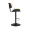 Armen Living Brooklyn Adjustable Swivel Cream Faux Leather and Black Wood Bar Stool with Black Base LCBRBABLCR - alternate 5